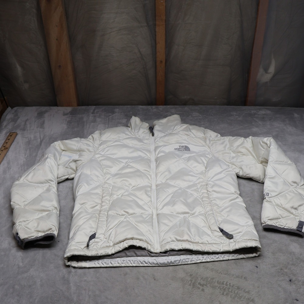 North Face Down Jacket Womens Medium White 550 Fill Insulated Puffer Light Pack